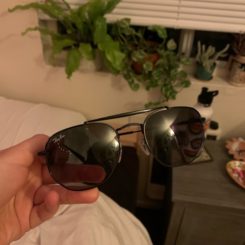 Black Double bridge hexagonal Ray Bans
